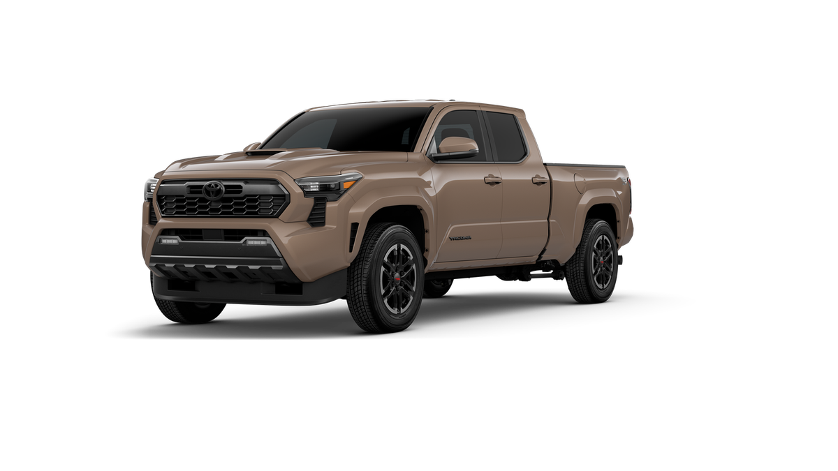 2026 Toyota Tacoma TRD Sport in Mudbath — front three-quarter view