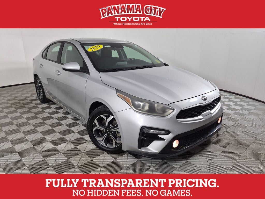 2020 Kia Forte LXS in Silky Silver — front three-quarter view