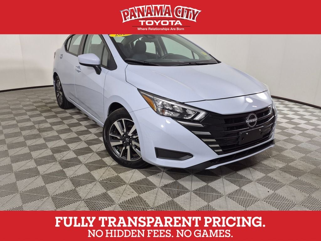 2025 Nissan Versa 1.6 SV in Gray Sky Pearl — front three-quarter view