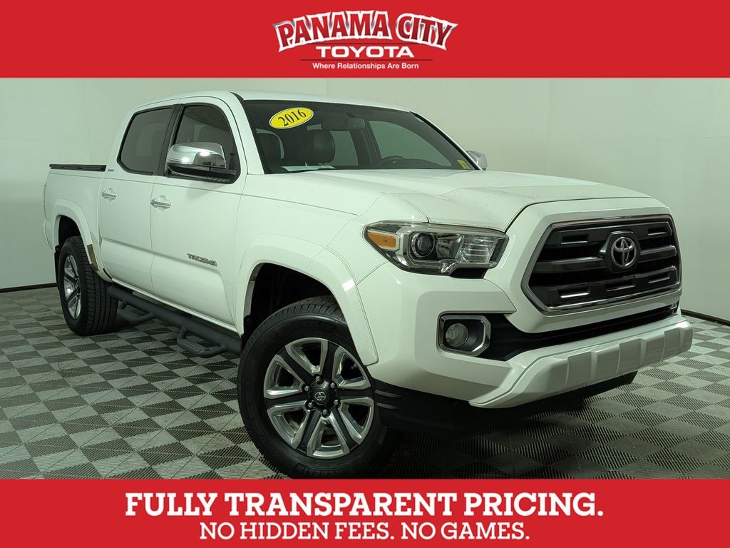 2016 Toyota Tacoma Limited V6 in Ice Cap — front three-quarter view
