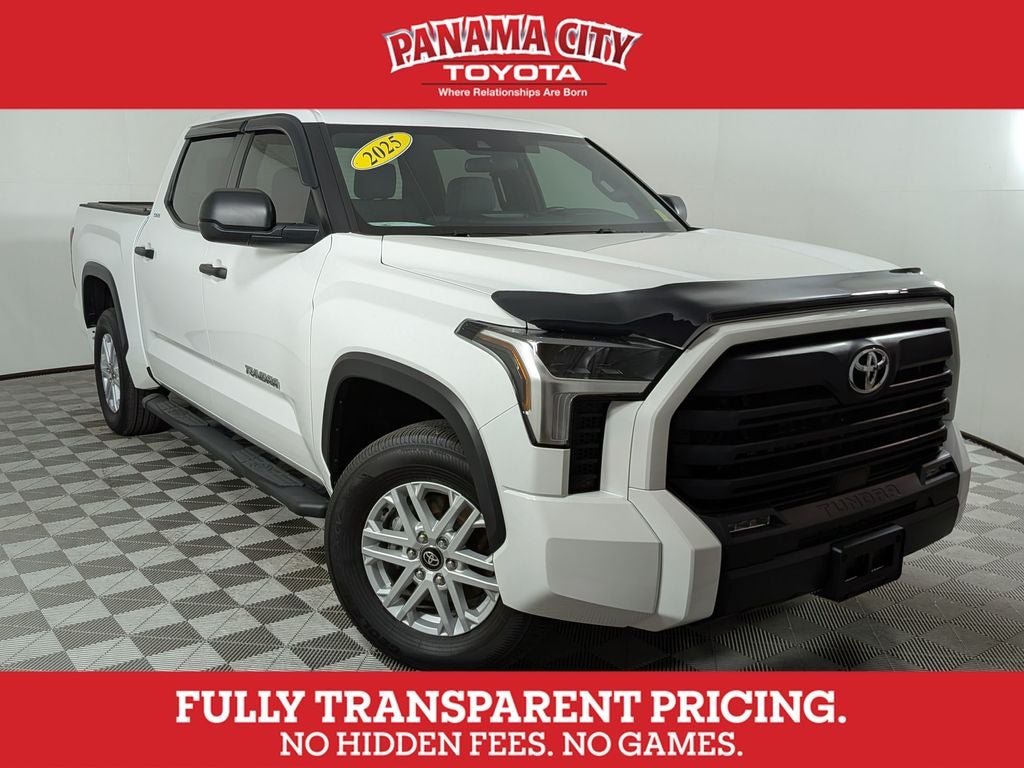 2025 Toyota Tundra SR5 in Ice Cap — front three-quarter view